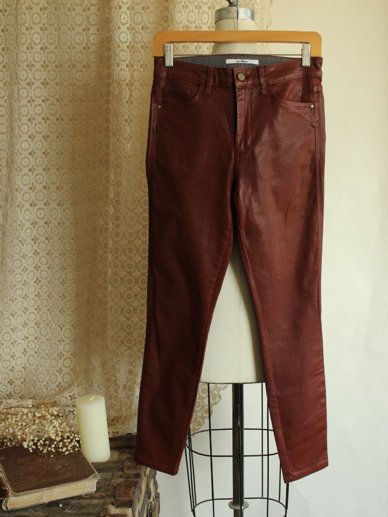 Nwt Sam Edelman Skinny Ankle Jeans Stiletto Faux Leather Sz 4/27 High Rise